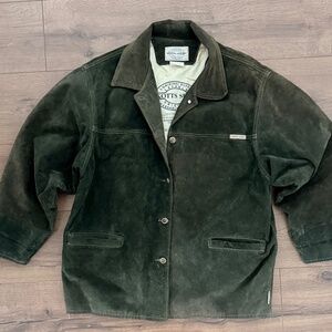 Vintage suede leather jacket - Skotts Suede Green